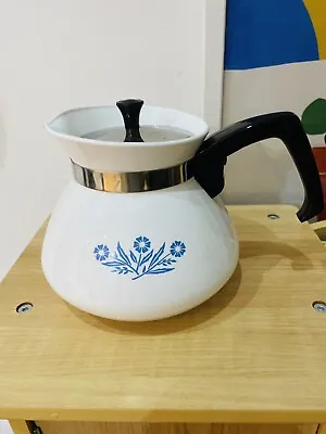 Buy Vintage Pyrosil Corning Ware Blue Cornflower Teapot • 30£