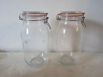 Buy Vintage Pair Of Large Kilner Glass Storage Jars Cannisters 25cm Tall • 14.99£