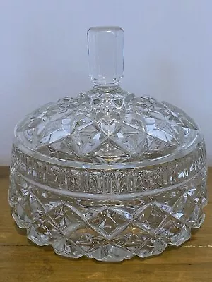 Buy Vintage Cut Glass Bonbon Sweet Candy Fudge Dish Jar With Lid • 8£