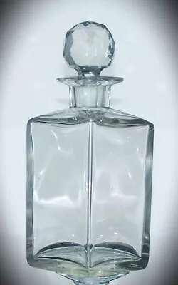 Buy Unusual Antique Hand Blown Panel Cut Neck Plain Body Cut Glass Decanter - 24cm • 30£