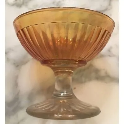 Buy 1930's Round Robin Marigold SHERBET Depression Champagne Glass Economy Glass • 14.23£