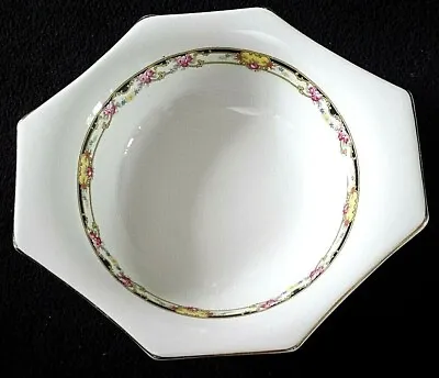 Buy Solian Ware Soho Pottery Pink Roses Blue Yellow Black Gold 8 Sided Large Bowl • 9.99£