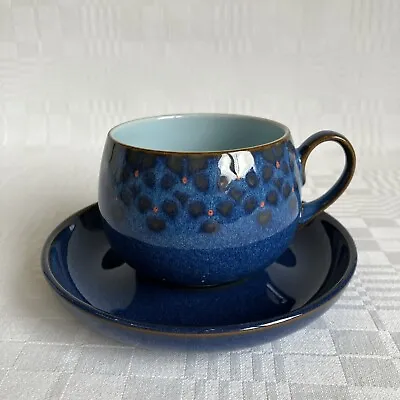 Buy Denby Midnight Blue Pattern 200ml Tea Cups & Saucers - 1980's/1999s - VGC • 8.95£
