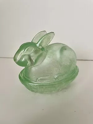 Buy VTG Glass Bunny On Nest 5”  Mint Green • 9.45£