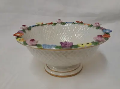 Buy Sachs Dresden Footed Basket Dish -Hand Painted Flowers • 37.50£