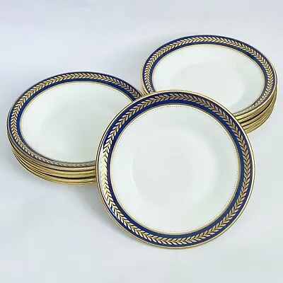Buy Set Of TWELVE (12) Coalport Blue Wheat 5 1/2  Flared Saucers For Flat Cups • 109.53£