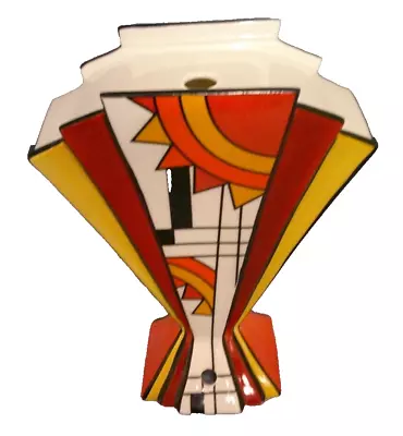 Buy Brian Wood Art Deco Style Pottery Fan Shape Vase Clarice Cliff Style • 75£