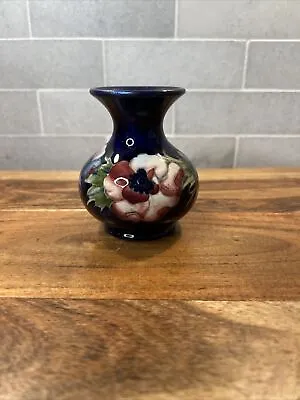 Buy Vintage Moorcroft Cobalt 3.5” Vase Pottery England - With Repair • 48.26£