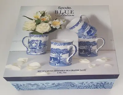 Buy Spode Blue Italian Set Of Four 12oz Mugs • 35£