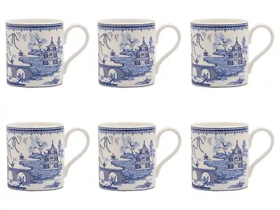 Buy Set Of 6 Blue Willow Mugs Fine Bone China Tea Coffee Cup Mug Milk Tableware Gift • 26.99£