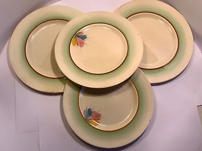 Buy Newport Pottery CO Made In England Spring Crocus Art Deco Flower Pattern Plates • 44.19£