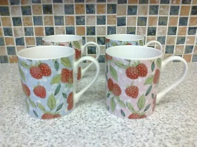 Buy Queens Fine China Strawberry Harvest 4 X Mug Set Boxed The Caravan Trail • 19.99£