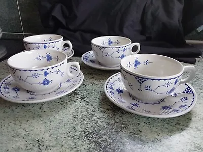 Buy Vintage Furnivals Blue Denmark Set 4 Cups And Saucers (seconds)  • 24.99£