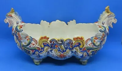 Buy French Faience Vintage Victorian Antique Dragon Headed Footed Bowl • 225£