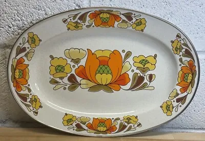 Buy Sanko Ware Country Flowers Platter Enamelware Porcelain 1970s EUC! • 11.34£