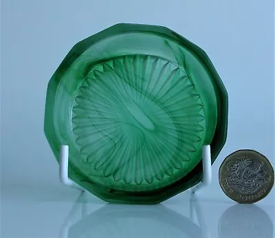 Buy Art Deco Davidson Vintage Green Cloud Glass Pin Dish. • 10£