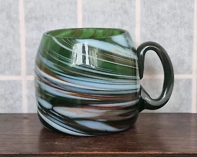 Buy Handmade Art Glass Mug French Les Verrier De Maure Mandelieu Rare Green Swirl • 165£