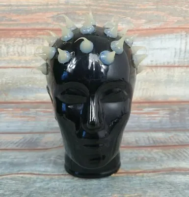Buy Black Ceramic Life Size Head Silicone Hair Sculpture Funky Hand Mad Abstract Art • 30£