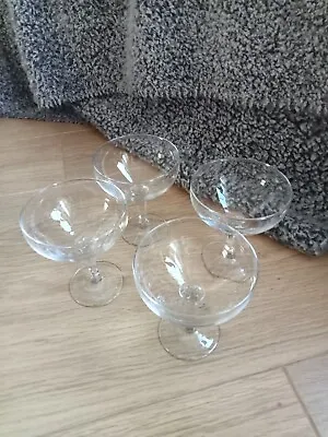 Buy Set 4 Vintage Art Deco Cocktail  / Champagne Glasses, Silesian Stems  • 20£