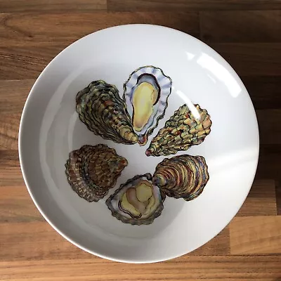 Buy Richard Bramble Jersey Pottery Oyster Shell Design 25cm Round Bowl White • 29.99£