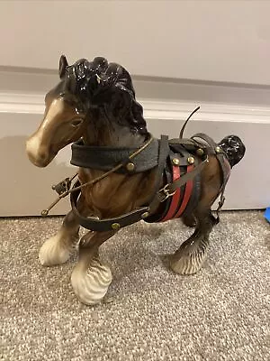 Buy Beswick Shire Horse With Harness Model • 19.99£