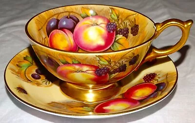 Buy Aynsley Orchard Gold China Cup & Saucer,signed  N.brunt  Both Pieces,collectible • 44.95£
