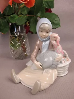 Buy Lladro  Girl With A Turkey  4569 Figurine. 1981 Vintage. Porcelain. • 49.99£