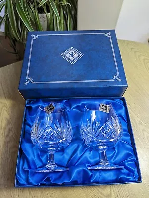 Buy Vintage Edinburgh Crystal Stirling Large Brandy Glasses 4 7/8  Boxed Pairs  • 22.75£