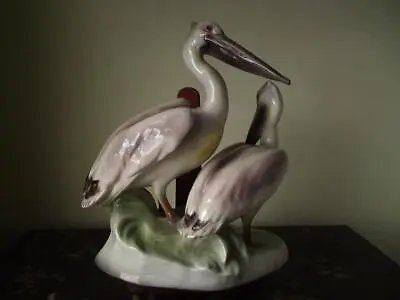 Buy Austrian Art Deco Pottery Figurine Pelican Birds Wien Keramos Austria • 125£