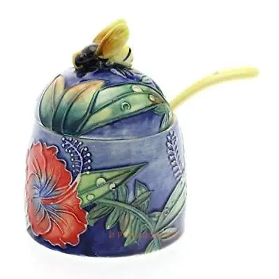 Buy Old Tupton Ware - Hibiscus Design - Tube Lined Honey Pot And Spoon TW1558 • 26.95£