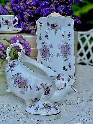 Buy Hammersley Victorian Violets Large Teapot And Cake Plate • 199£