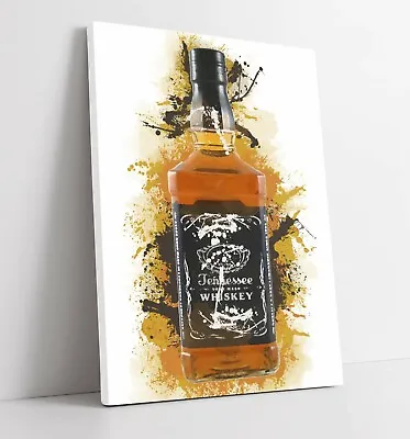 Buy Jack Daniels Splash Art Paint Effect, Kitchen -canvas Wall Art Print Artwork • 64.99£