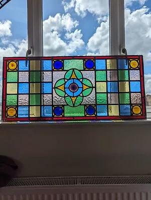 Buy Vintage Victorian Style Stained Glass Window/Fanlight • 480£