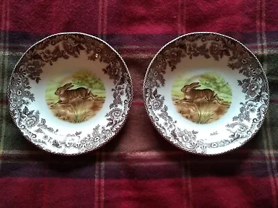 Buy Spode Woodland Set Of Two Saucers Rabbit Hare Made In England Lovely Autumn Xmas • 12.99£