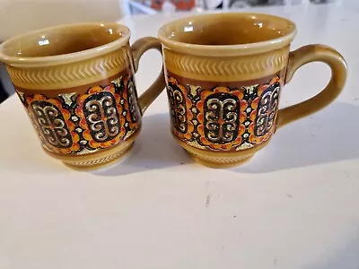Buy Sadler Tea Cup Vintage Orange And Brown X2 • 17.50£