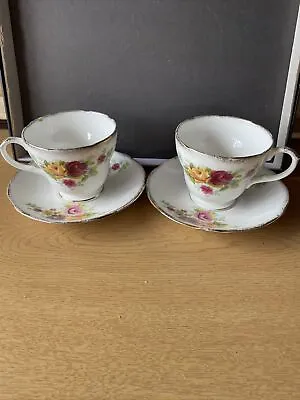 Buy Two Vintage Fenton Bone China Cups And Saucers • 3£