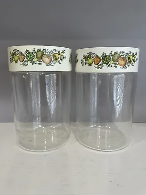 Buy Vintage Pyrex Corning Ware Stackable Spice Of Life Glass Canisters - Set Of 2 • 19.28£