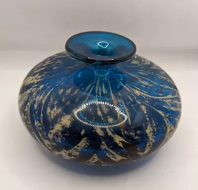 Buy Mdina Roman Glass Stubby Vase Sea And Sand Signed • 25£