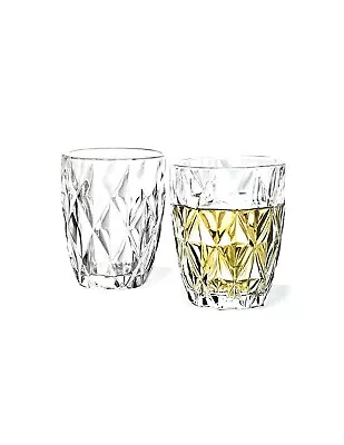 Buy Diamond CRYSTAL STYLE 12oz.270ML,  HEAVY Drinking Glass Tumbler Set (Set Of 6) • 13.45£