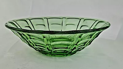 Buy Vintage Green Glass Fruit Bowl 20cm X11cm 9 X3.5  Square Patten Design  • 18£