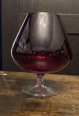 Buy Vintage | Empoli Italian Brandy Glass Shaped Vase In Deep Purple | Glassware • 15.50£