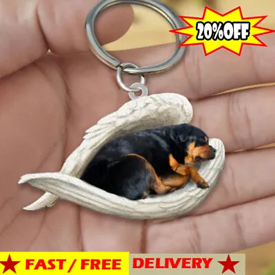 Buy Cute Funny Sleeping Angel Dog Wing Dog Hanging Ornament Keychain Pendan NICE • 1.61£
