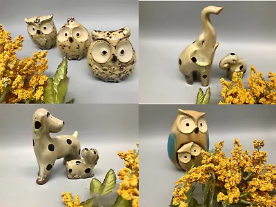 Buy Ceramic Elephants, Owls, Dogs Figurines Ornament Sets • 9.99£