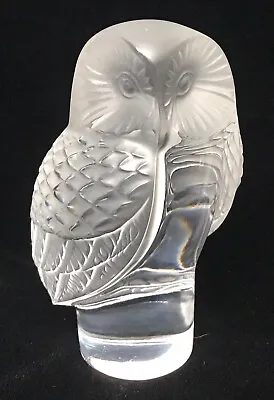 Buy Lalique France Owl Figurine Crystal Signed 3.5  Paperweight Glass Bird • 91.27£