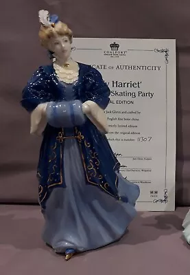 Buy RARE Blue Special Edition COALPORT Figurine  LADY HARRIET  Royal Skating Party • 100£