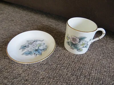 Buy Royal Worcester Bone China C51 Tea Cup And Pin Tray - Blue Grey Floral Designs • 4£
