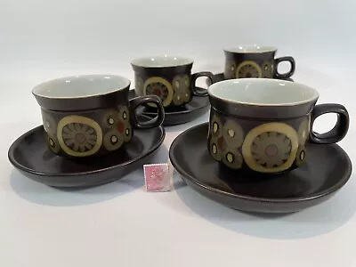 Buy Vintage Denby Arabesque -  Tea/Coffee Cups And Saucers X 4 Retro 70s • 19.99£