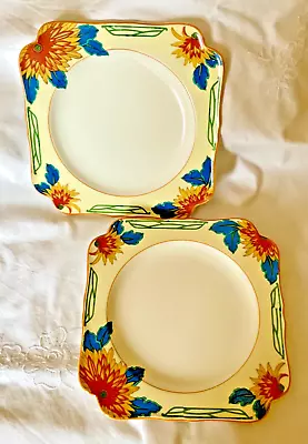 Buy ART DECO CROWN DUCAL WARE  Square Scalloped Plates • 5.99£