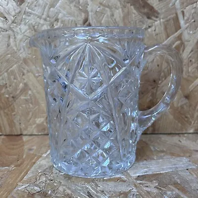 Buy Vintage Pressed Glass Crystal Pitcher Water Jug Cocktail Jug - 13.5cm • 5.99£