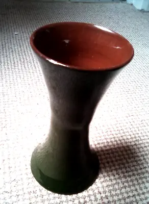 Buy Longpark Pottery Torquay Devon Studio  Green Vintage Glazed Vase 19.5 Cm • 14£